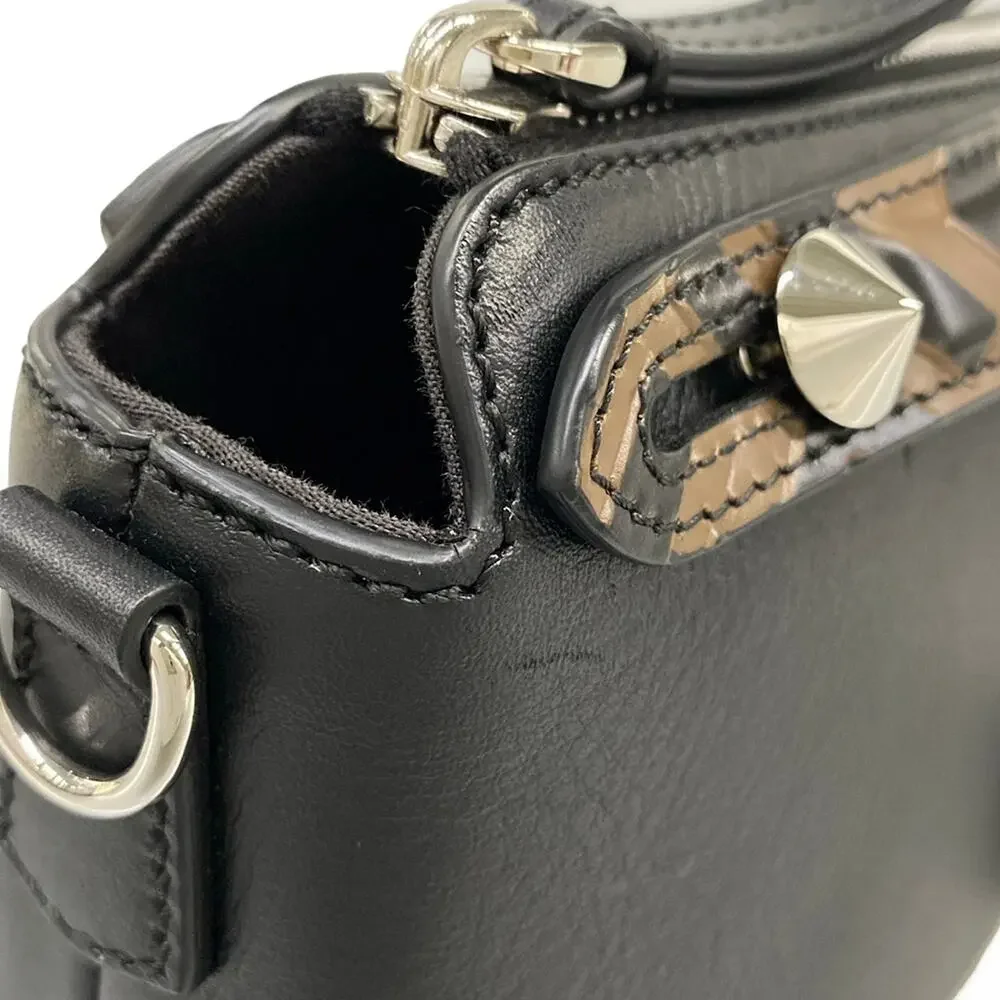 Fendi Mini By The Way Handbag 8BL145 Black Dark Brown